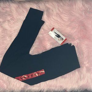 Max & Mia Women's Leggings Sz M Reg High Waist French Terry Chino Black